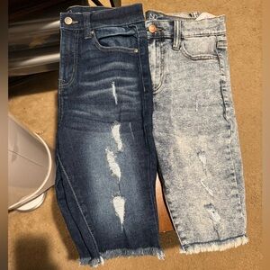 2 pack of NOBO high waisted denim bermuda biker shorts, size 9